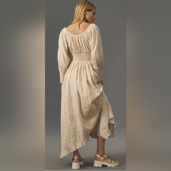 Anthropologie Striped Smocked Waist Maxi Dress Size Medium NWT - Picture 2 of 6